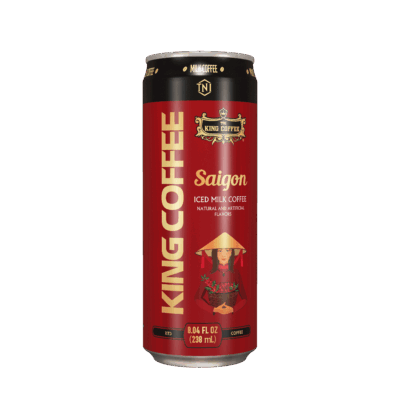 Cà Phê sữa đá Sài Gòn đậm gu Việt Uống Liền KING COFFEE - Lon 238ml - Lốc 6 lon