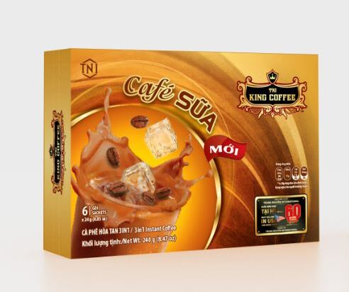 Cà Phê Sữa Hòa Tan 3IN1 KING COFFEE - Hộp 6 gói x 24g