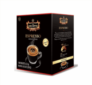 Cà Phê Hòa Tan Espresso KING COFFEE - Hộp 100 gói x 2.5g