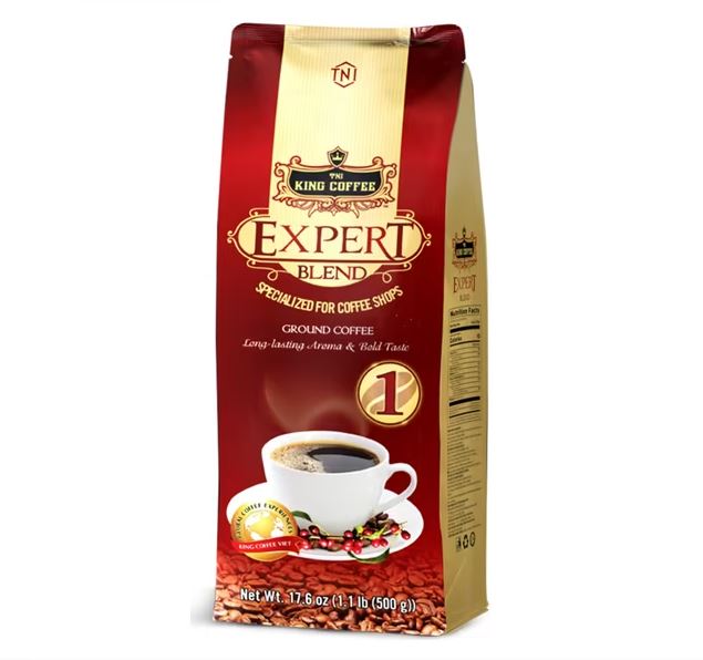 King-coffee-Expert-Blend-1-Whole-Bean-Bag-500gr-EV-1.jpg Cà Phê Rang Xay Expert Blend 1 KING COFFEE - Túi 100g