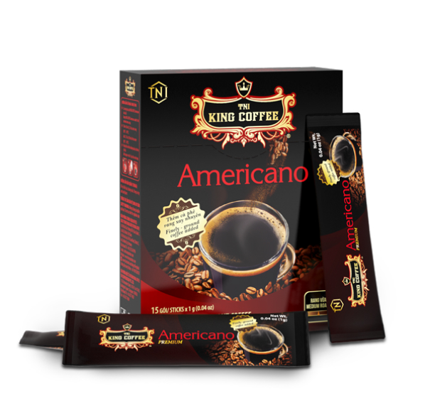 Cà Phê Hòa Tan Americano Cao Cấp KING COFFEE - Hộp 15 gói x 1g